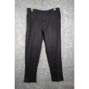 Ganesh NWT Men's Regular Fit Casual Linen Blend Pants Navy Size 36 Tappered Leg
